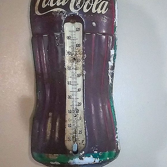 2 --1950's-1960's Metal Coca Cola Advertising Thermometers  $110 Both or $65 Ea. - Picture 4 of 6